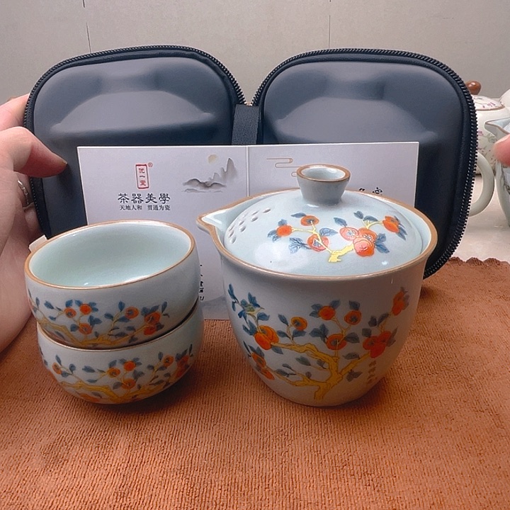 天青汝窑事事如意旅行茶具