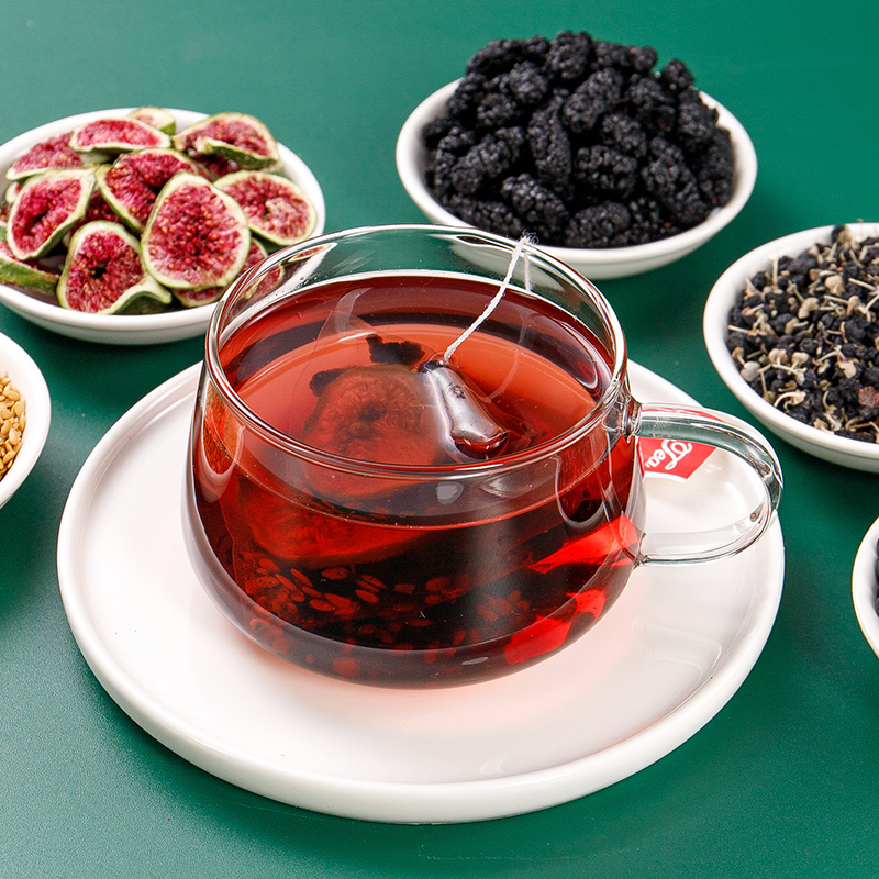 【种子循环茶】亚麻籽无花果茶黑桑葚黑枸杞黑豆上班夏天冲泡饮品
