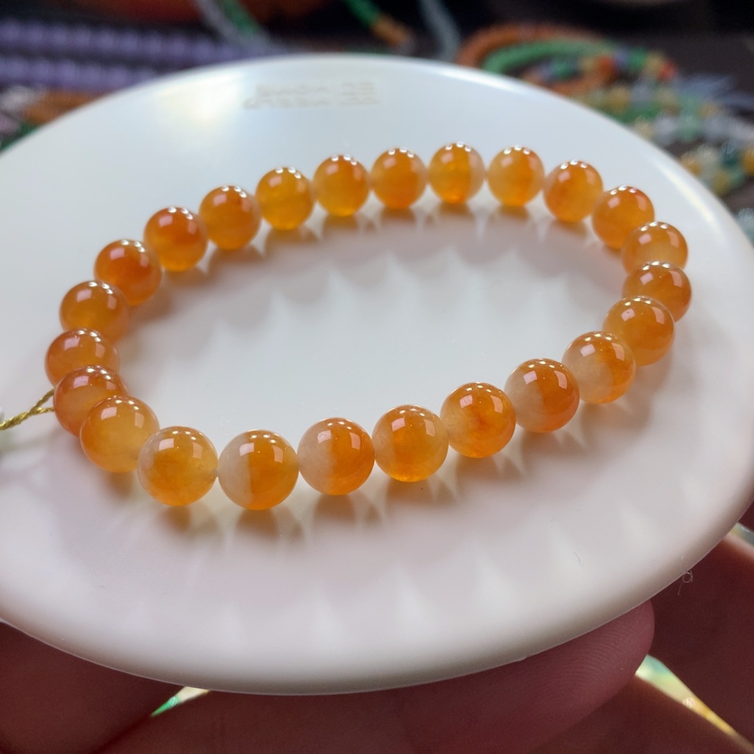 手链翡翠未镶嵌翡翠冰底鸳鸯色芬达色卡7.80+