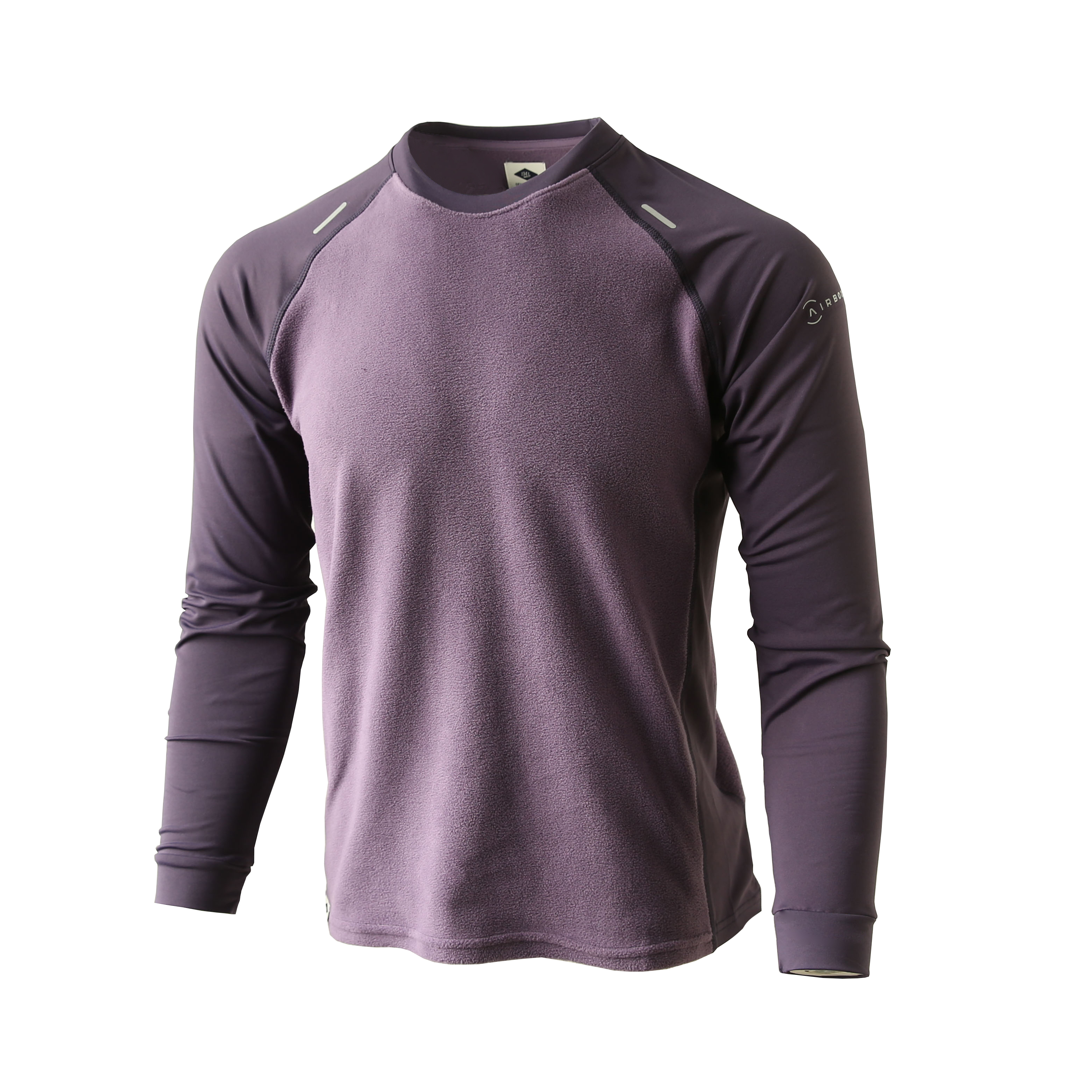 户外运动加绒基础打底男女纯色圆领拼接情侣T恤长袖2482