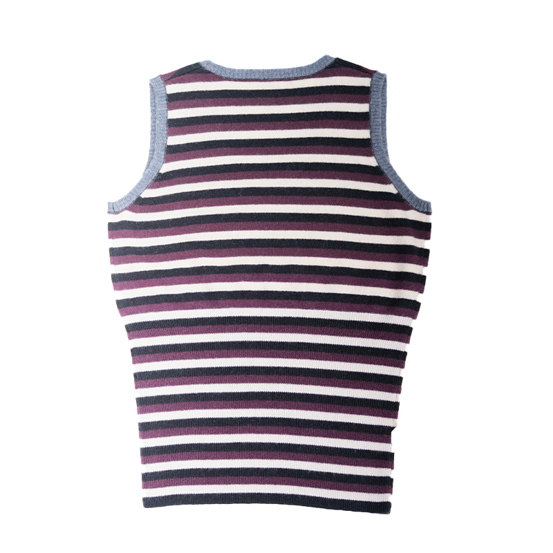 100山羊绒吊带背心条纹打底衫百分百羊绒小内搭随机颜色