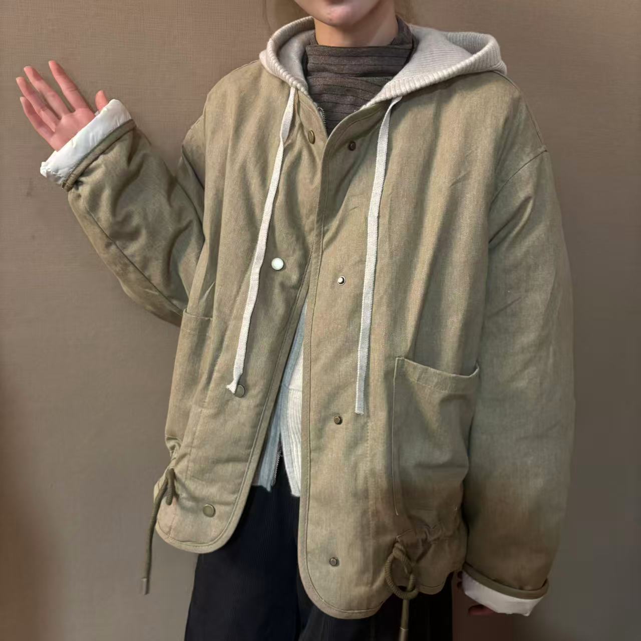 【花苞】圆领风衣款鹅绒服