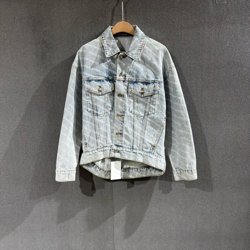 未使用 ALEXANDER WANG （pm）满印弹幕牛仔外套 全新xs码/2717