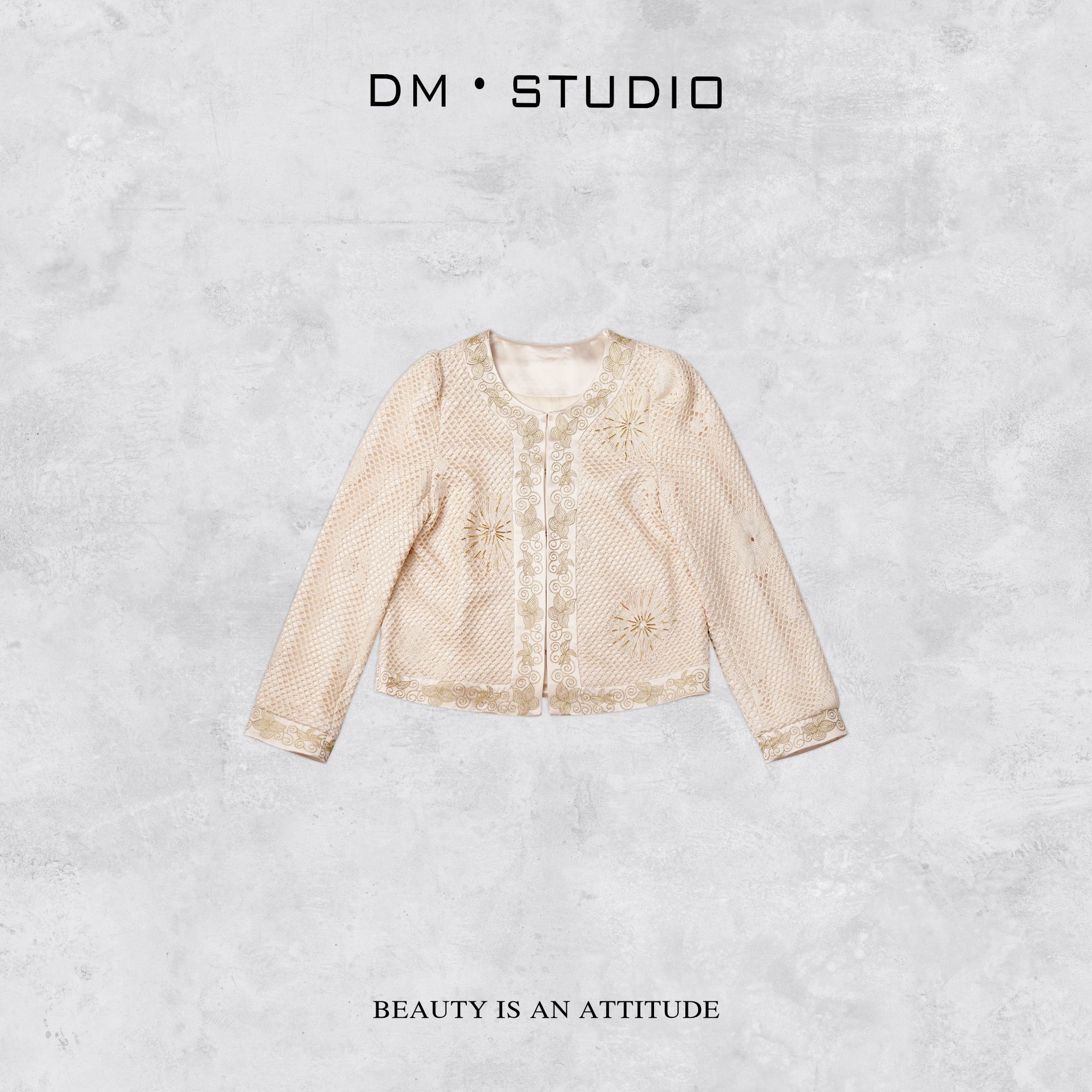 DEDM-DM•STUDIO/小众精致感气质高级绣花串珠长袖外套（DZ93105）