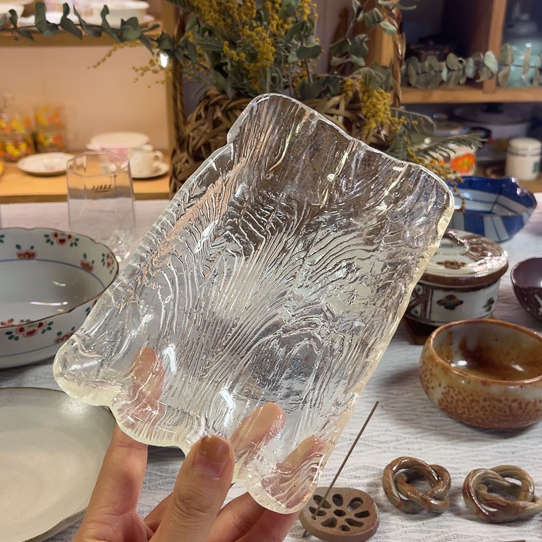 玻璃仿杉木纹琉璃盘10
