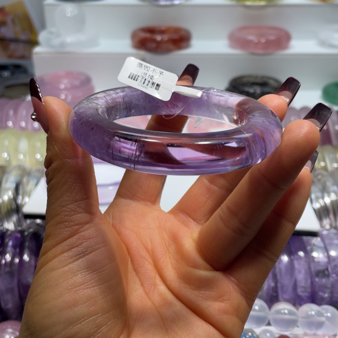 水晶手镯56.2圈口28号未镶嵌