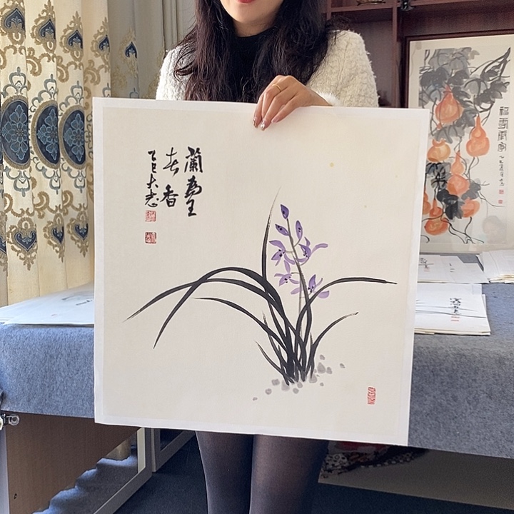 国画纯手绘国画写意作品50*50