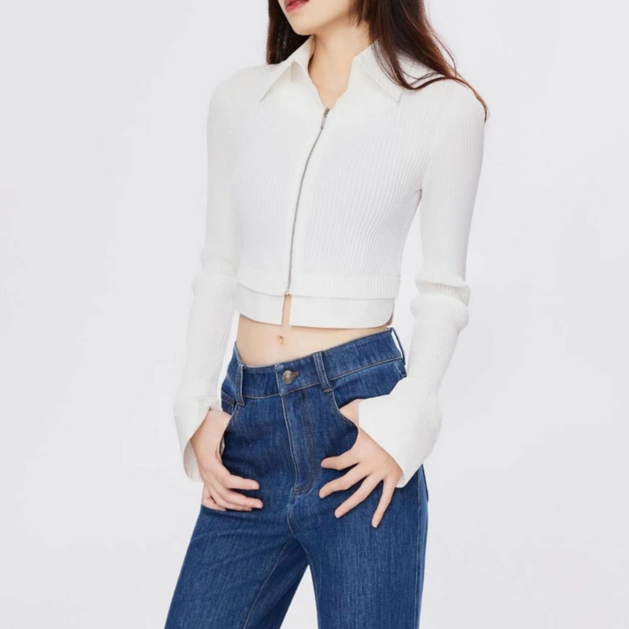 AMASS/阿玛施质感衬衣假两件上衣显瘦气质时尚休闲百搭5300984   