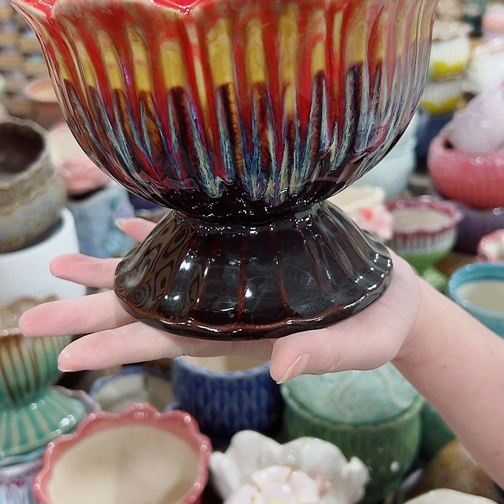 有孔.凑满10元发货多肉陶瓷花盆！