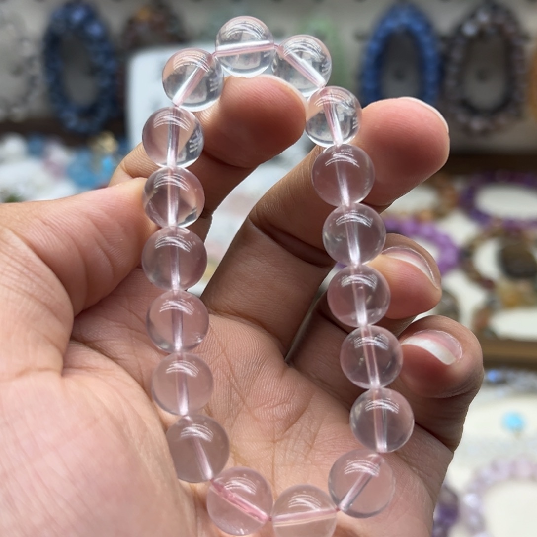 水晶手链未镶嵌11咪净体莫粉