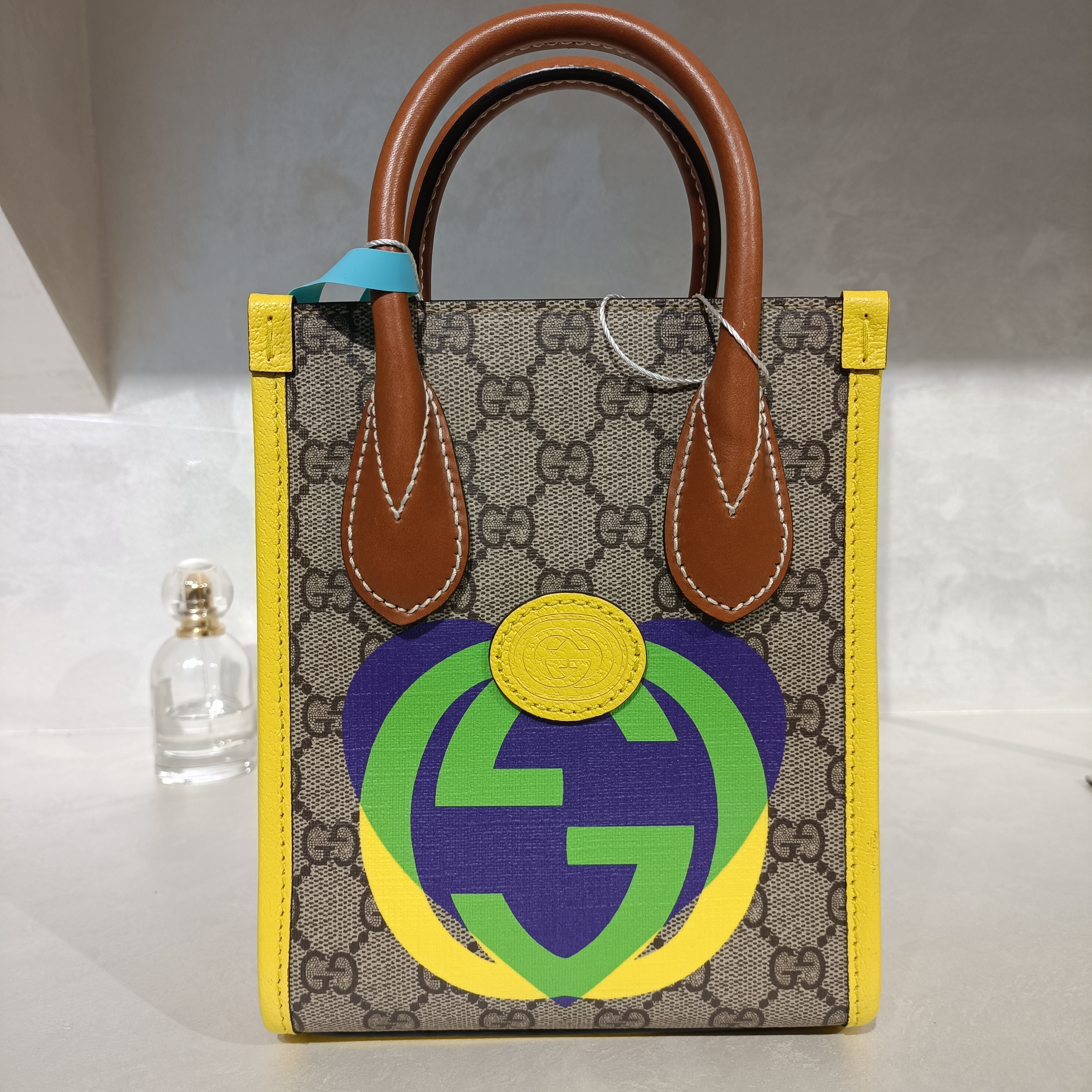 95新 GUCCI/古驰 优雅乌木色琴谱手提包复古风格单肩包