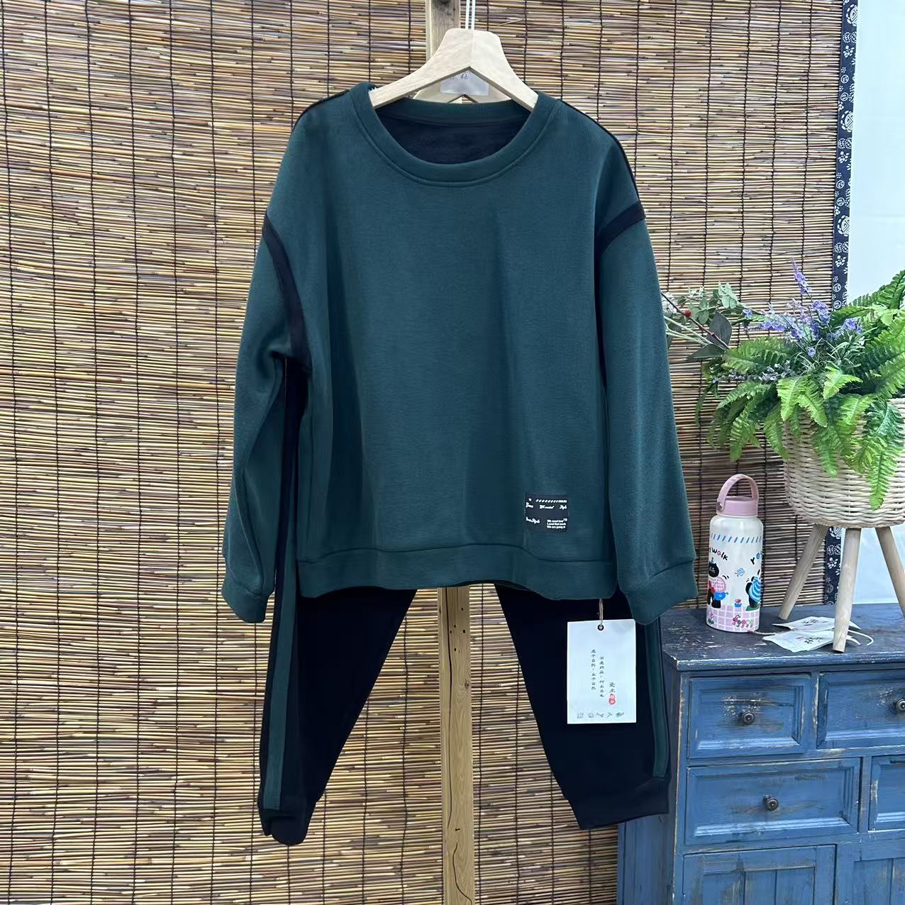 19261新款秋冬加绒休闲套装百搭显瘦