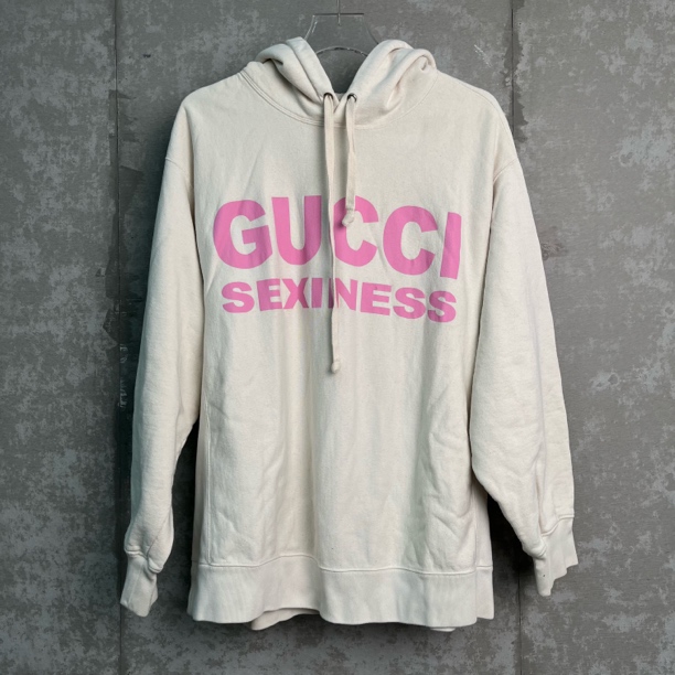 未使用 GUCCI/古驰 L*1/古驰Sexiness字母印花连帽卫衣/16503/JP
