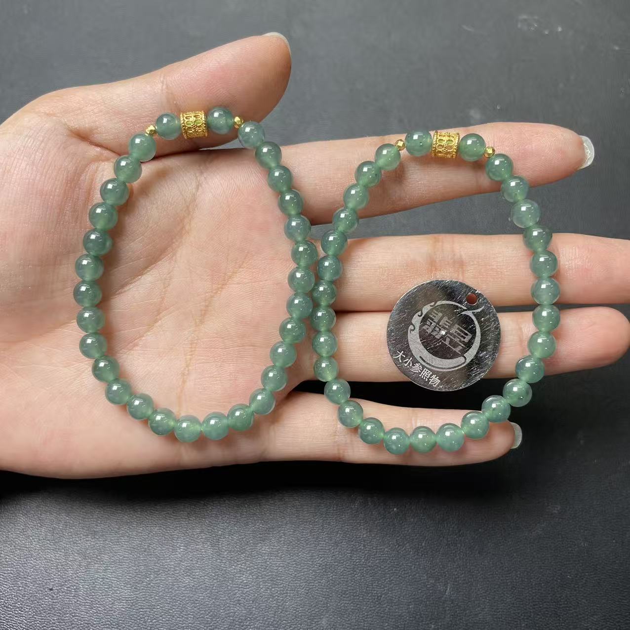 翡昱-N03-64209-天然A货翡翠手串/约5+/约30颗/多样性发其一