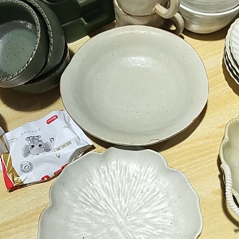 瓷片微瑕九寸粗陶深盘+八寸荷叶盘
