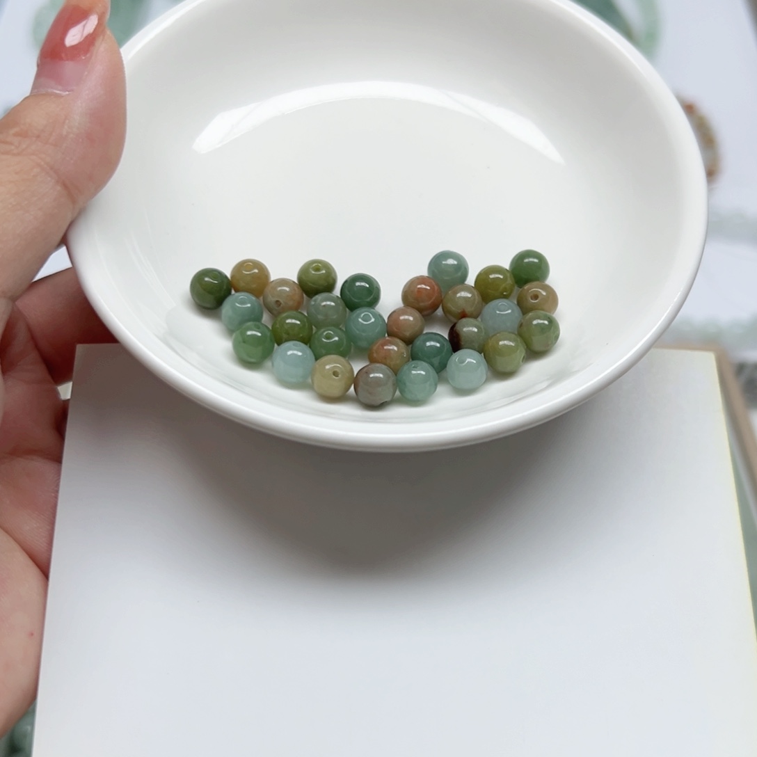 翡翠散珠鸽*纯天然缅甸翡翠A货卡6.6，26颗分4单