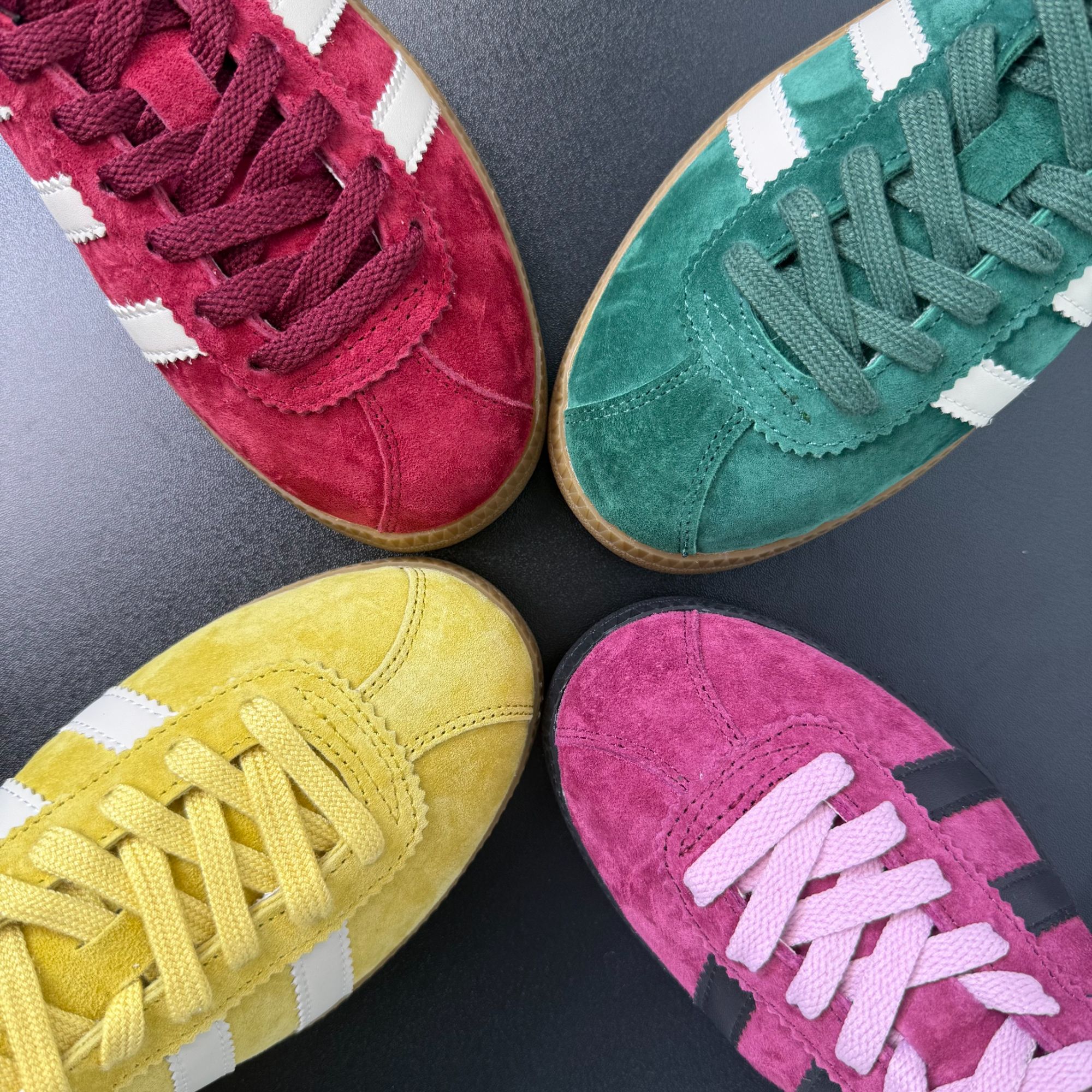 经典百搭彩色丝光感牛反绒皮真皮德训鞋女士休闲鞋