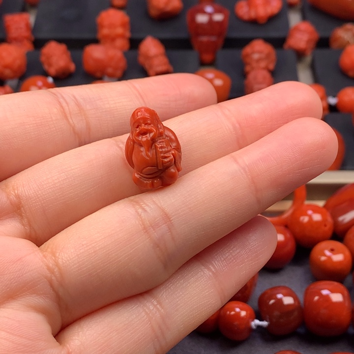 南红玛瑙未镶嵌财神11.5MM