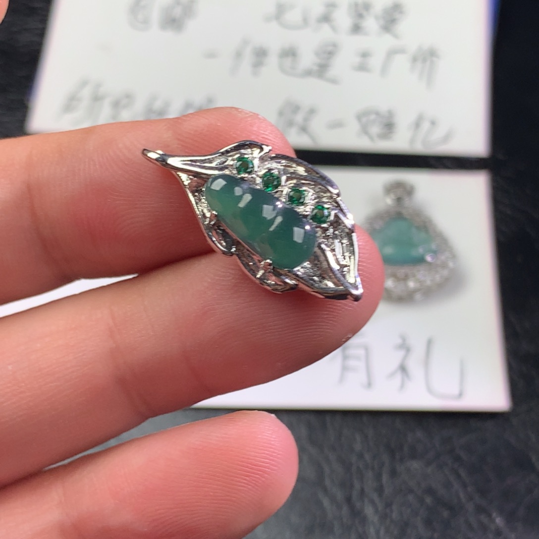 翡翠未镶嵌颈饰福豆