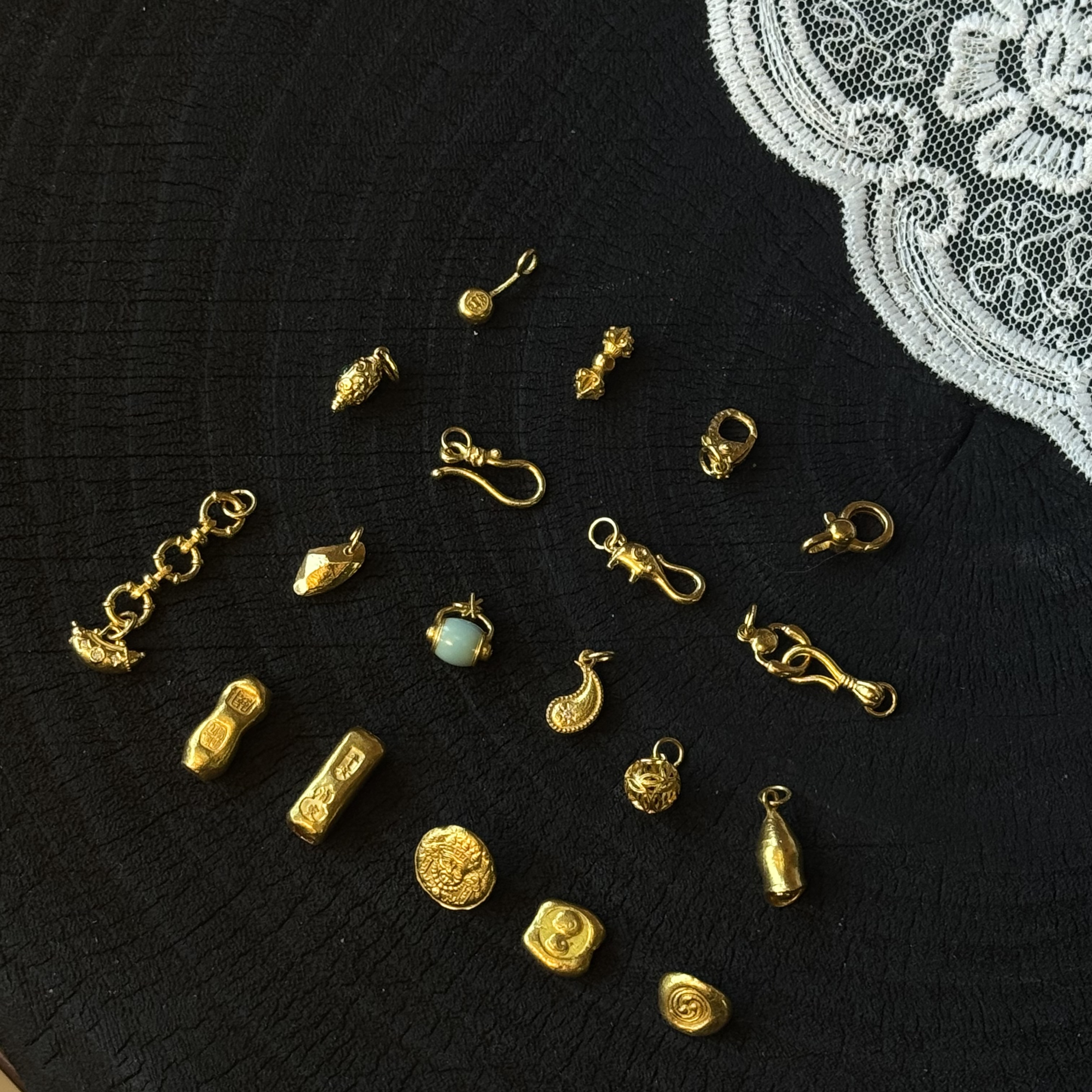 足金高温素金配件专拍