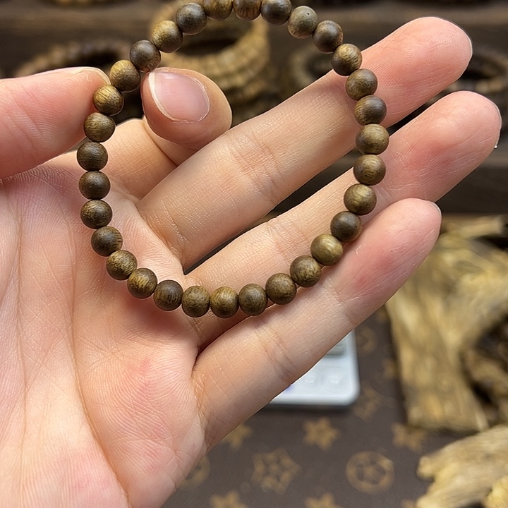 沉香碎屑沉香06圆珠单圈3克