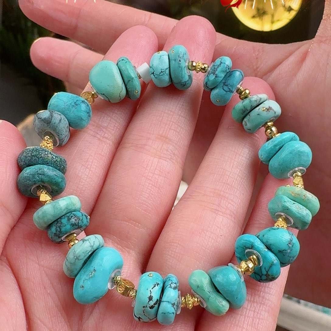 绿松石珠宝奇石18K金镶嵌