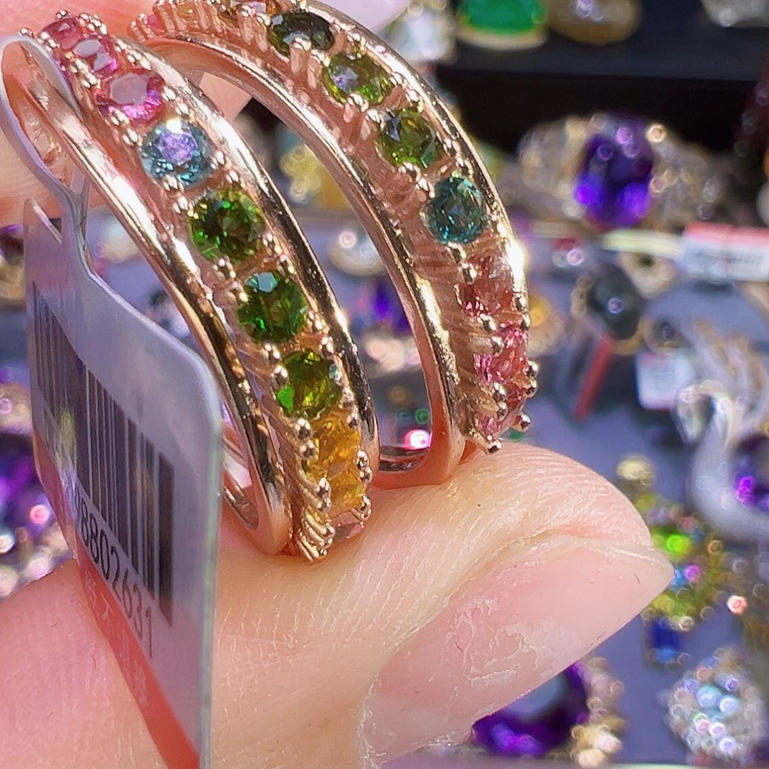 碧玺天然银S925镶嵌碧玺