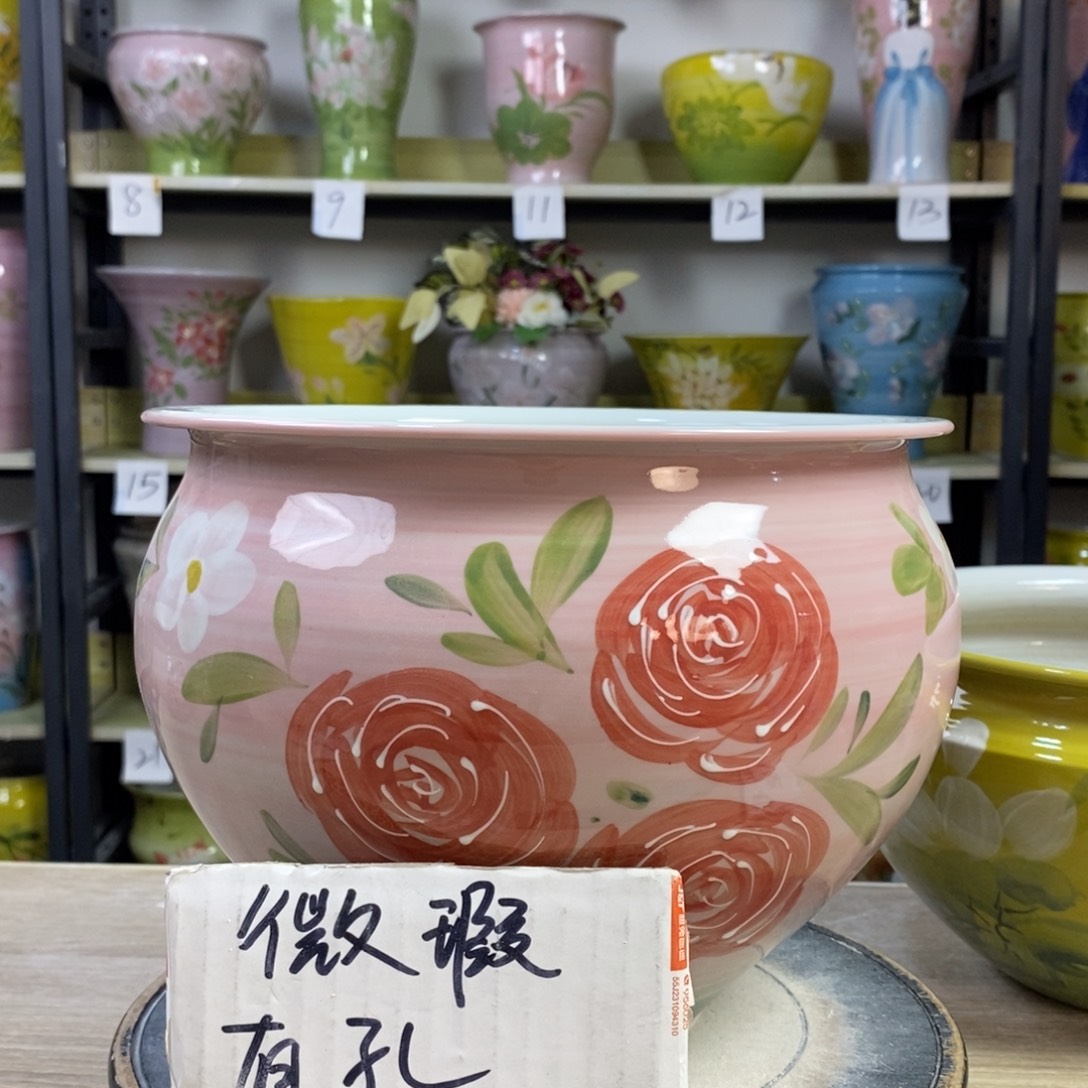 景德镇手工手绘陶瓷花盆