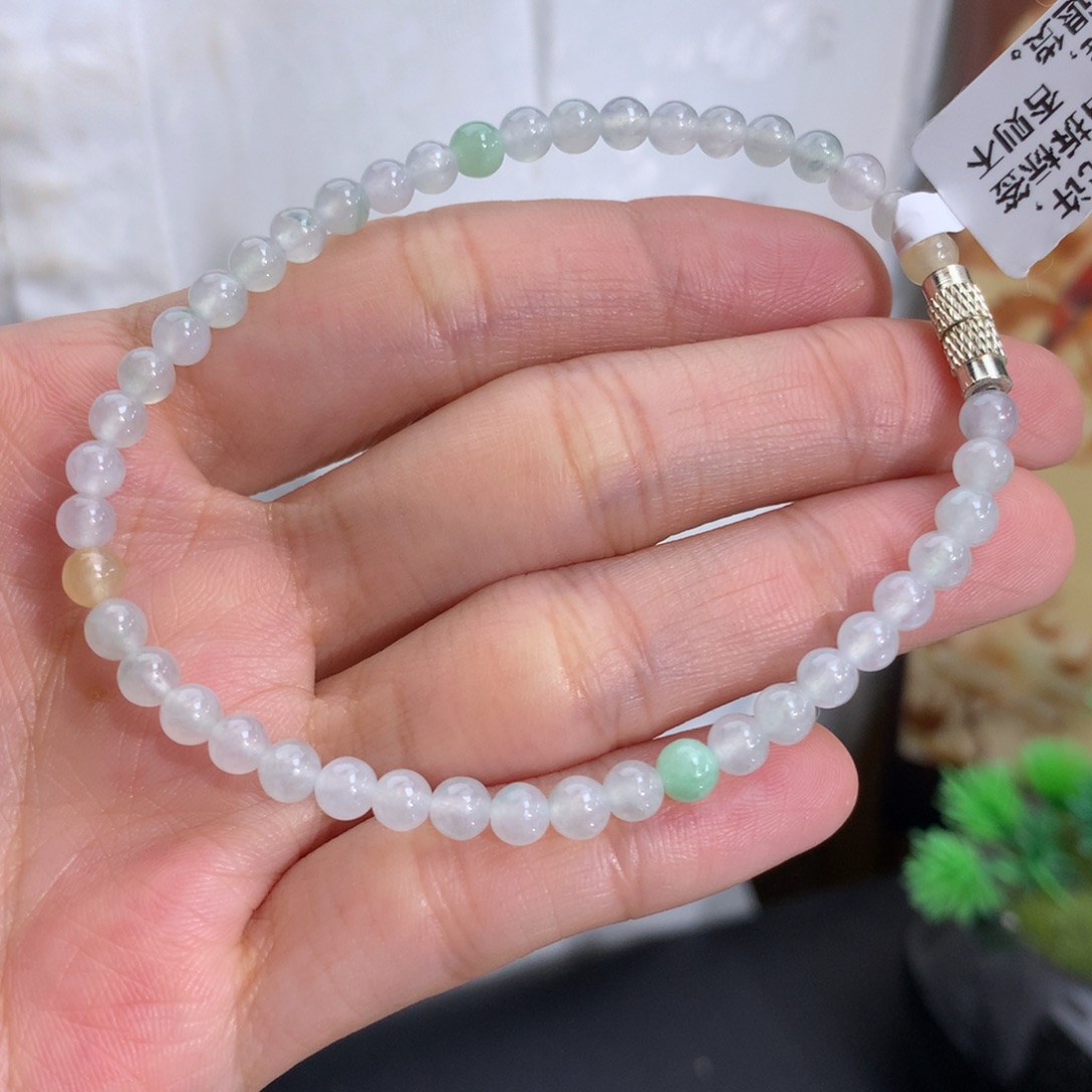 翡翠未镶嵌手串卡4.3冰胶手串