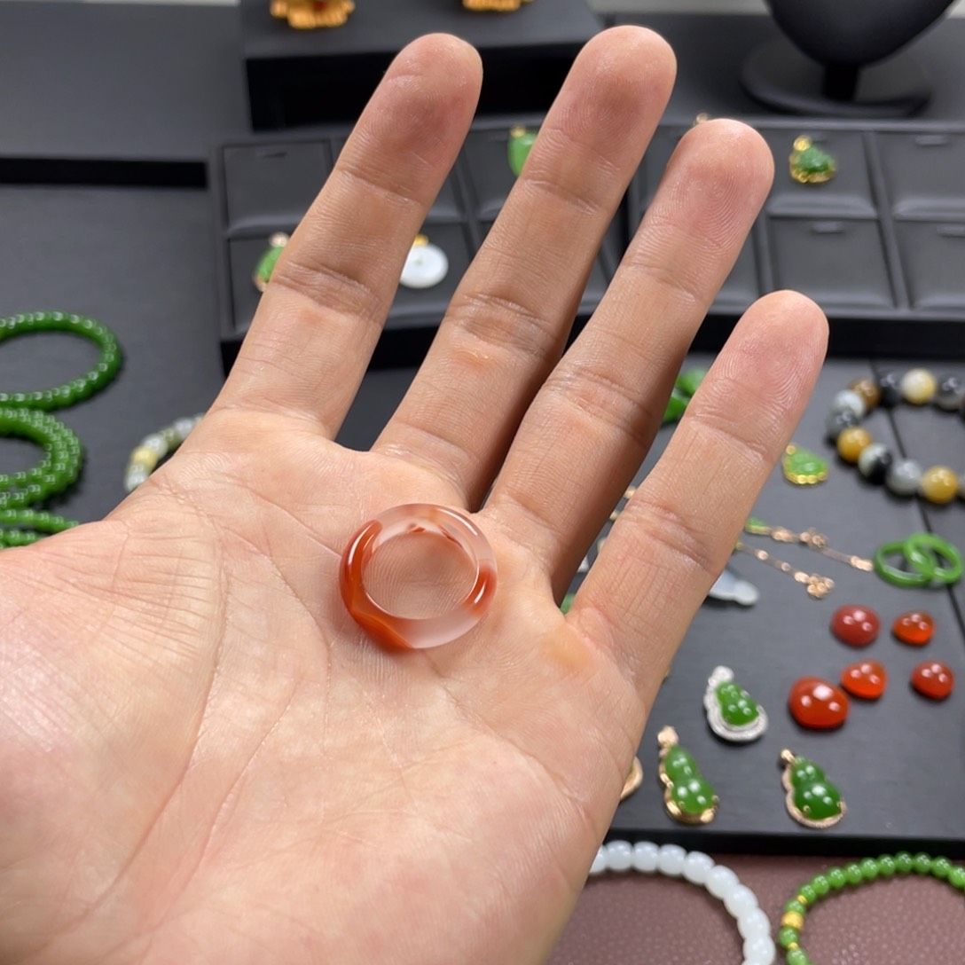 南红玛瑙未镶嵌戒指麻*菜