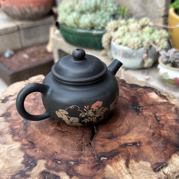 【陶点茶YUN】建水紫陶 125cc 纯手工阴刻阳填茶壶紫陶壶 精品壶