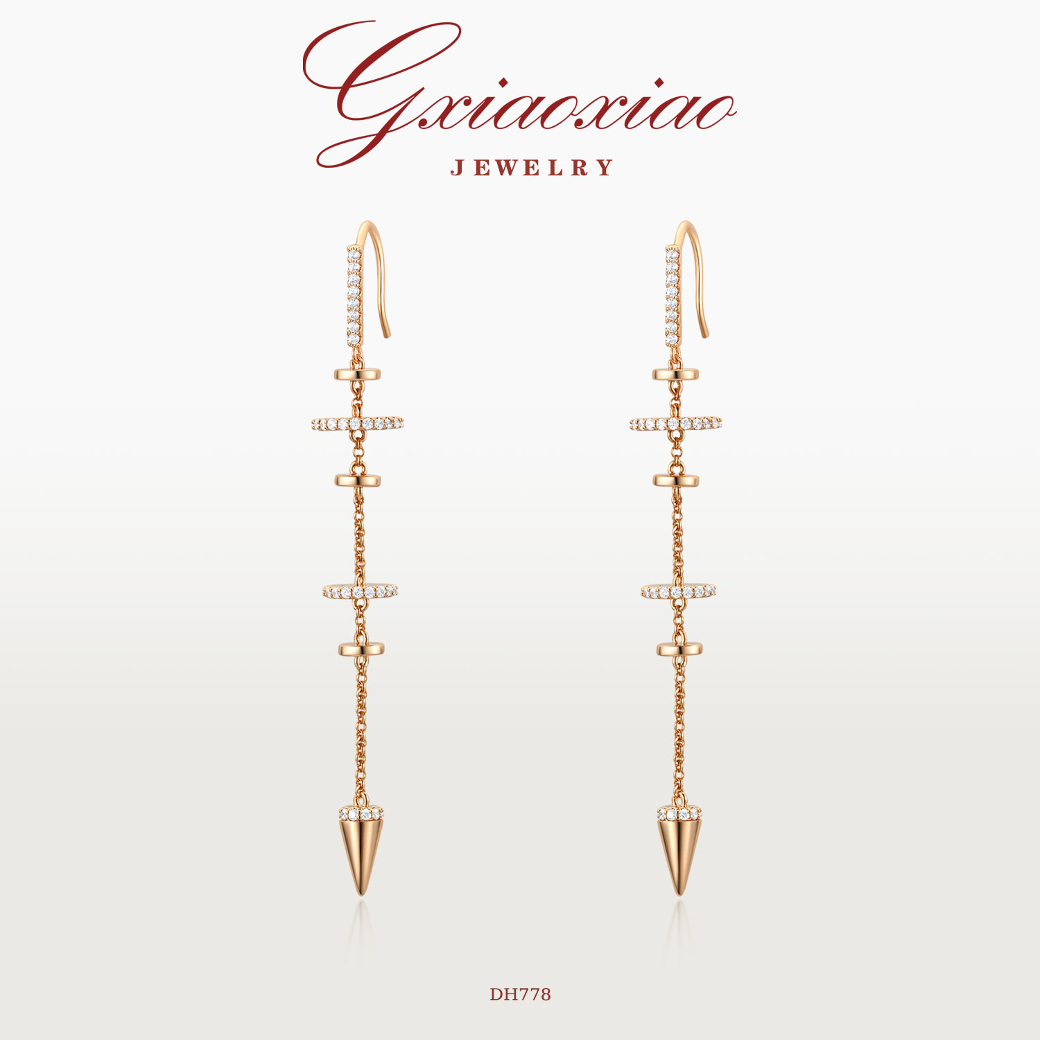 G XIAOXIAO 镀K金 法式时尚气质长款流苏个性百搭耳环 DH778