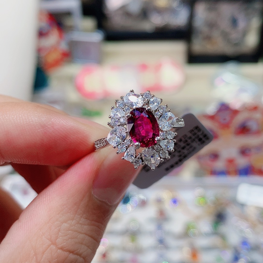 碧玺戒指戒指银S925镶嵌