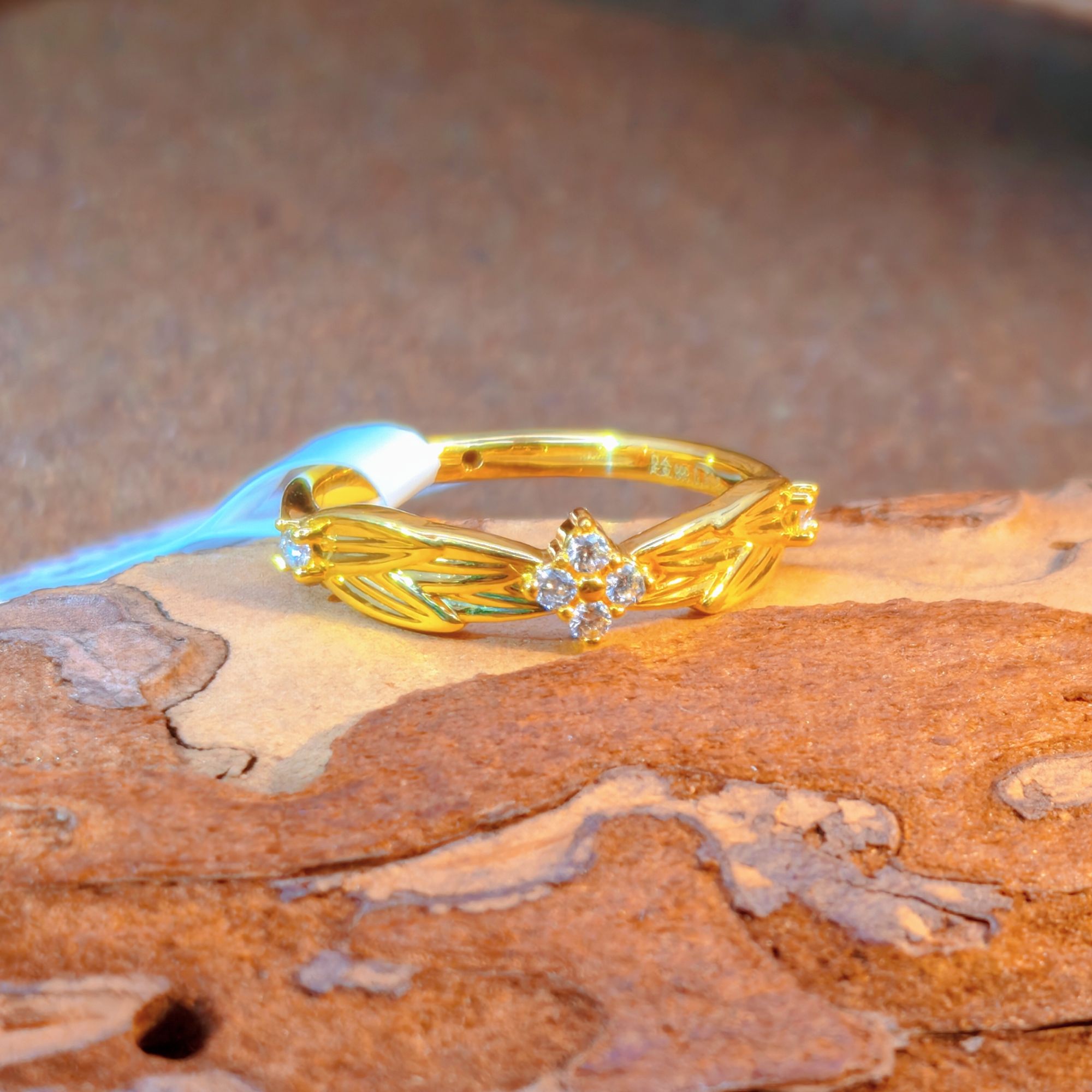 足金999 天使之翼戒指 6D工艺   精品