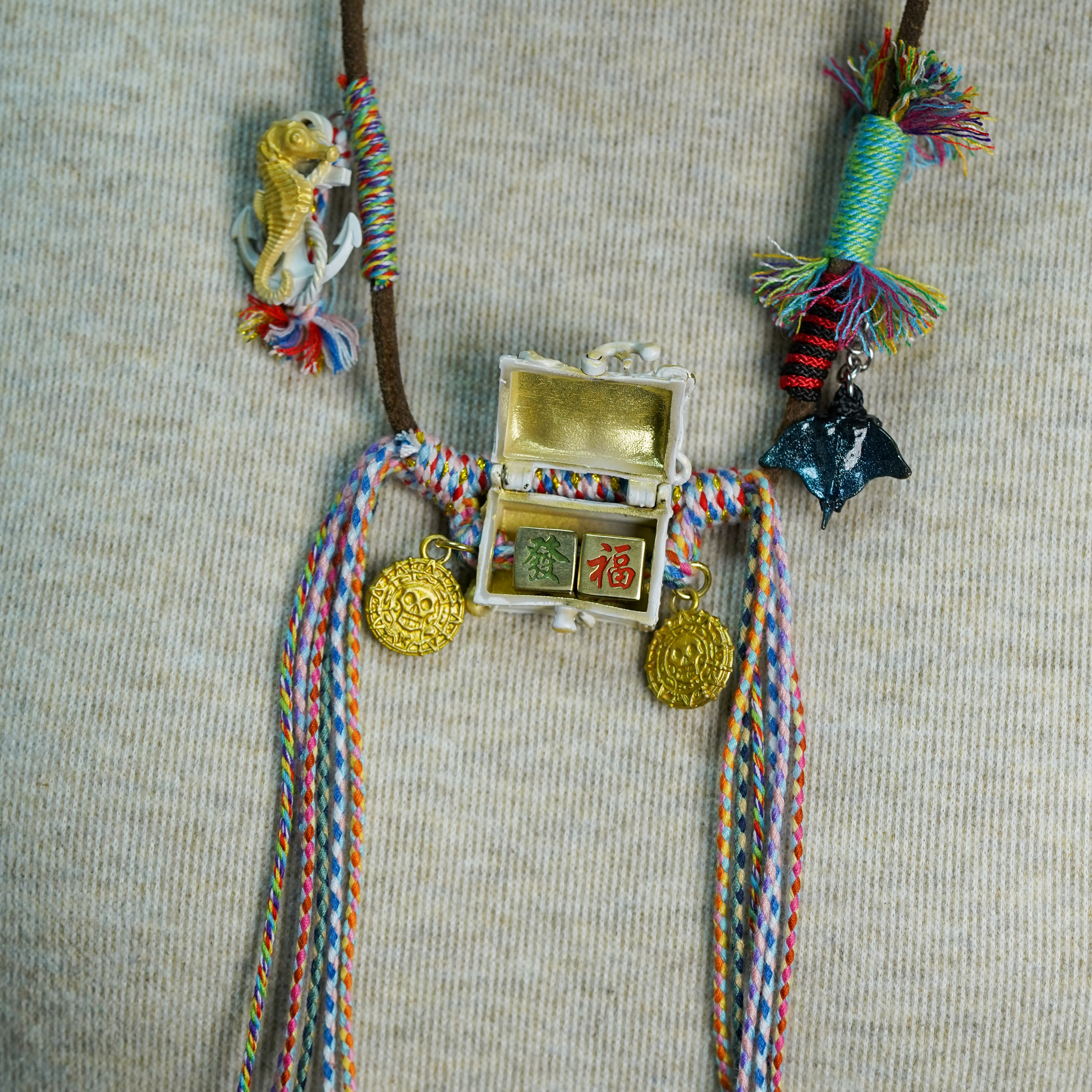 显若 铜布艺吊坠 海盗系列《宝箱》吊坠 显若创意原创设计个性雕刻