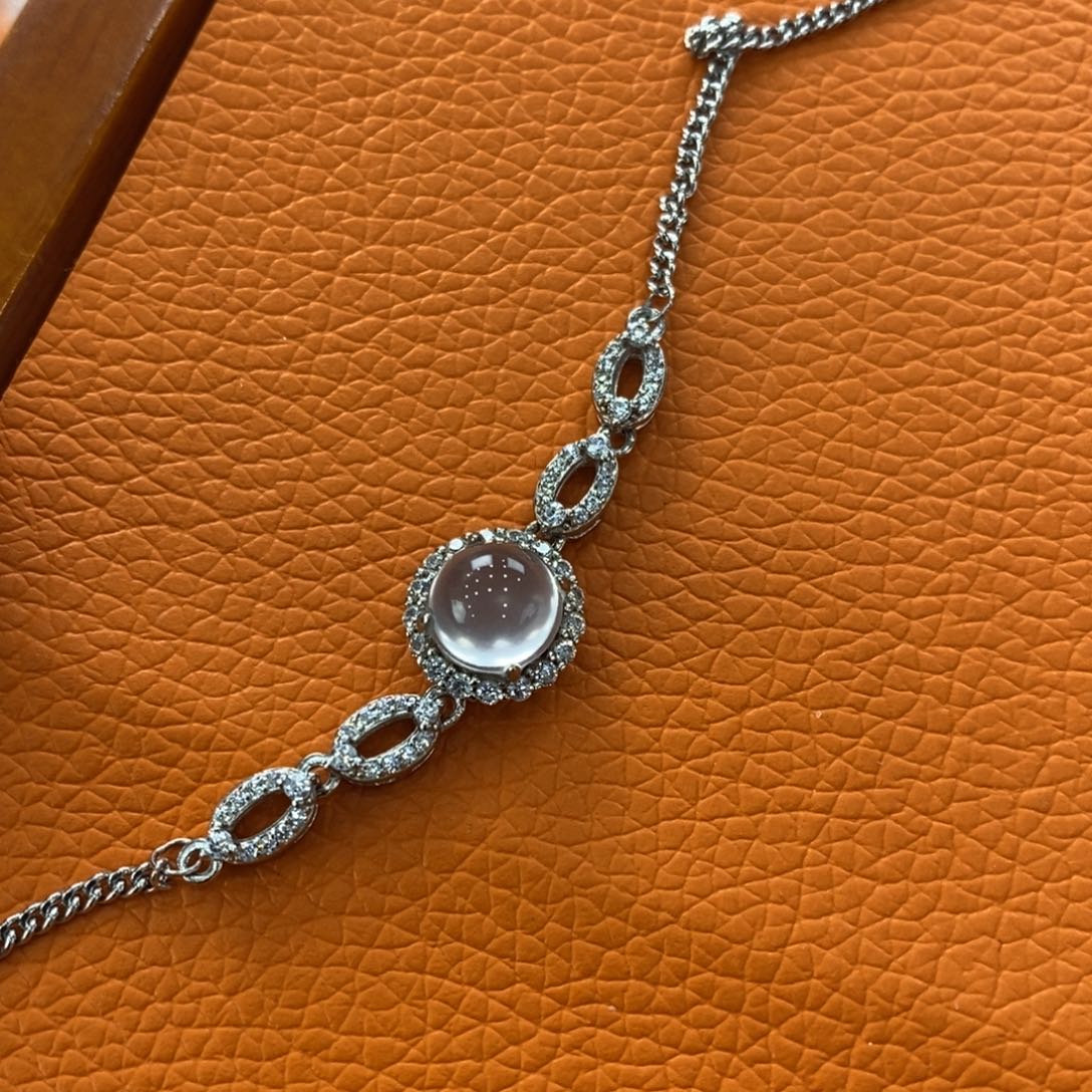 石英质玉吊坠(赠链)银S925镶嵌