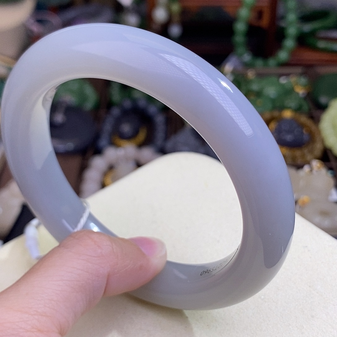 和田玉59 浓烟紫脂膏级手镯老料天花板收藏未镶嵌