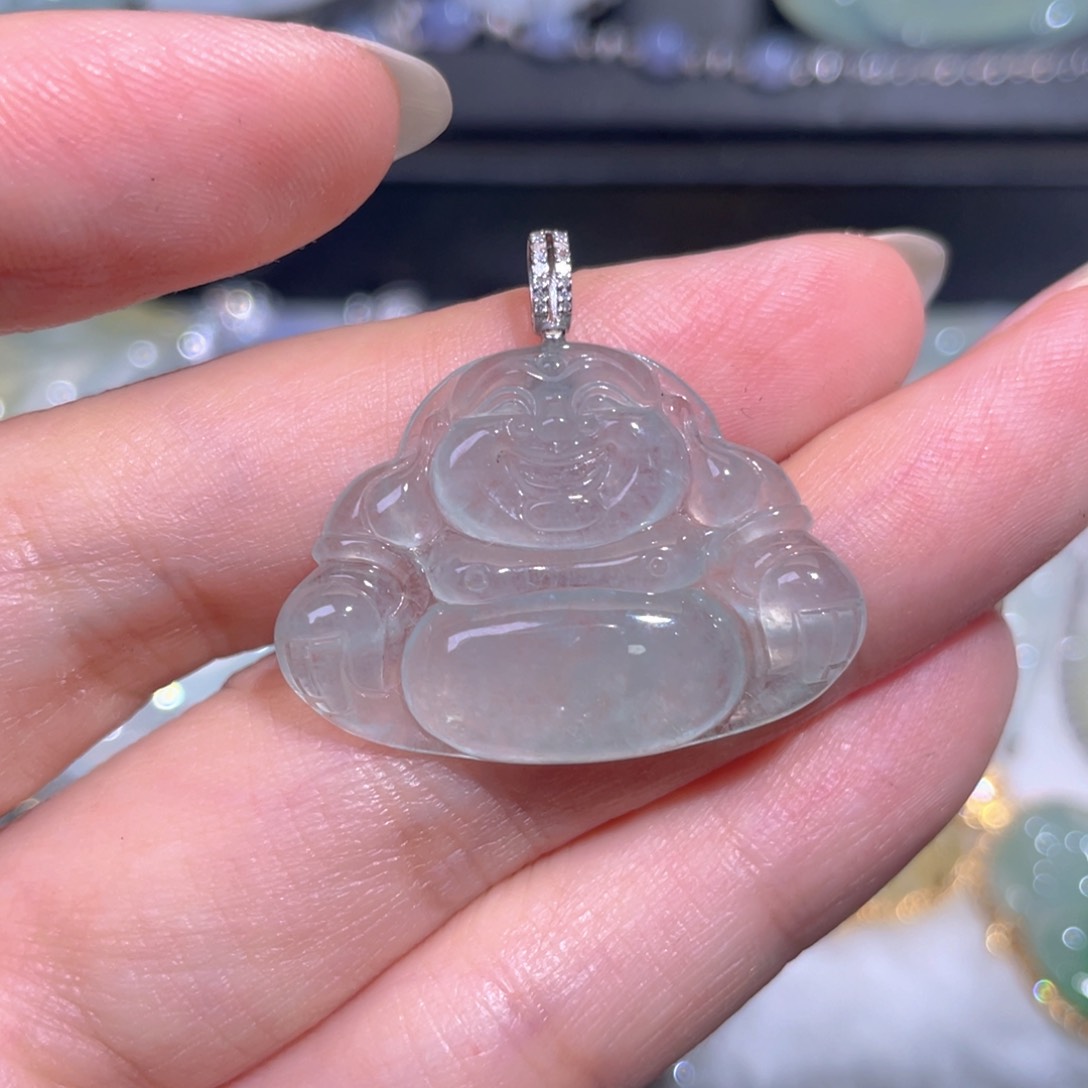 颈饰18K金镶嵌翡翠翡翠