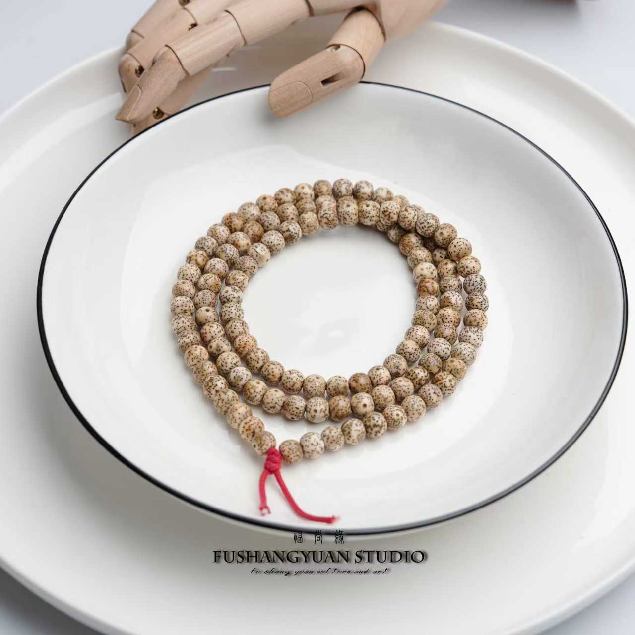 福尚缘〖陈籽星月〗喇嘛孔手工海南星月菩提籽念珠手串十年自然氧化
