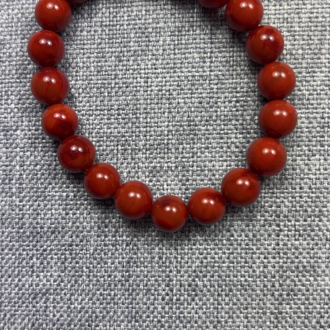 南红玛瑙颈饰合金小*肉