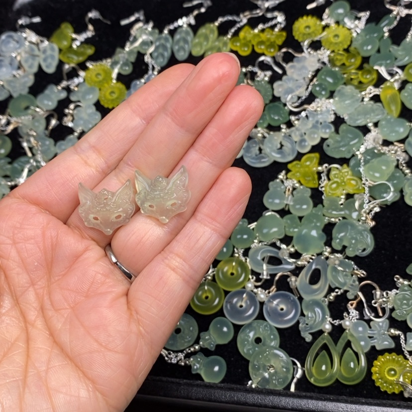 【闪购商品】蛇纹石玉未镶嵌挂件耳饰耳环项链