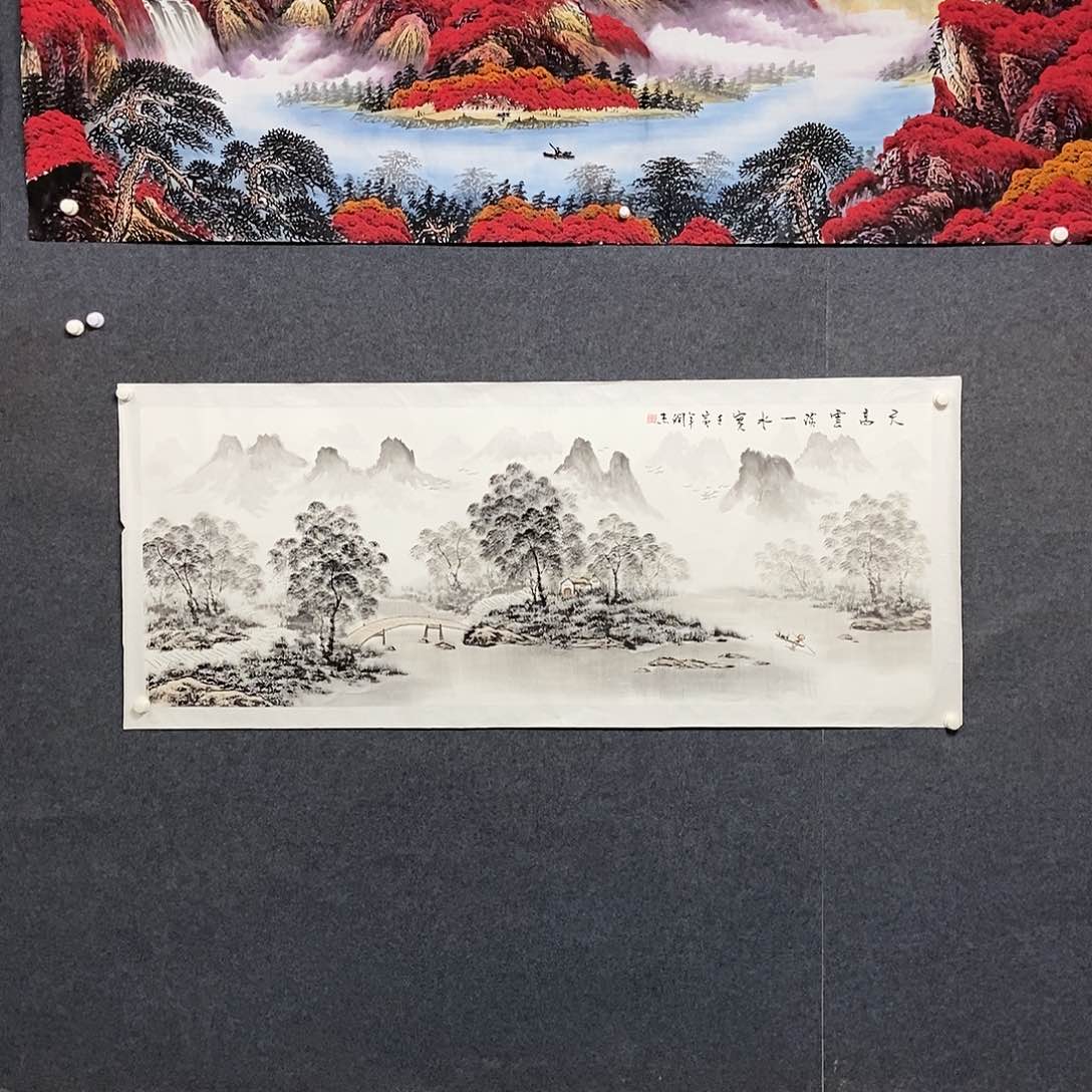 国画小六尺山水一副