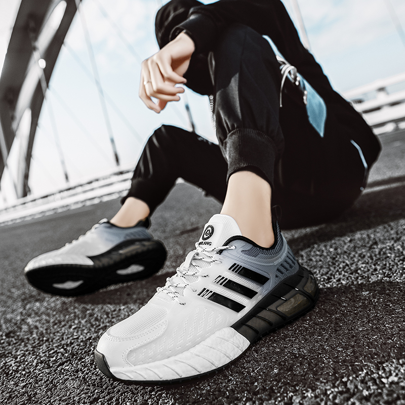 【STL2002-白黑】男女同款透气男鞋百搭运动鞋休闲鞋[Y/C]