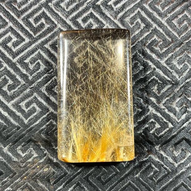 天然水晶金发晶无事牌吊坠发晶牌挂件情侣款项链