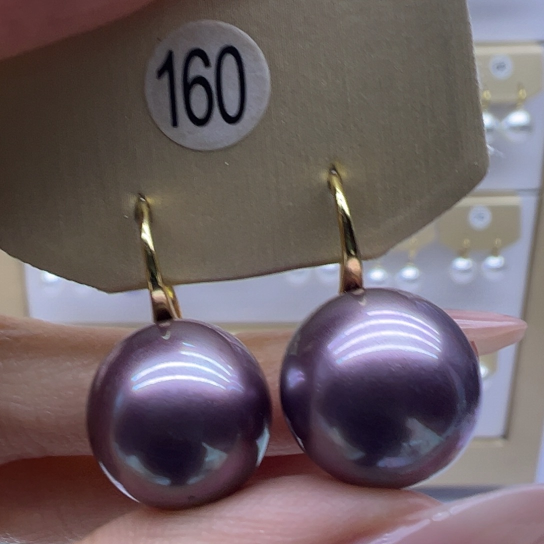 银S925镶嵌淡水珍珠耳饰