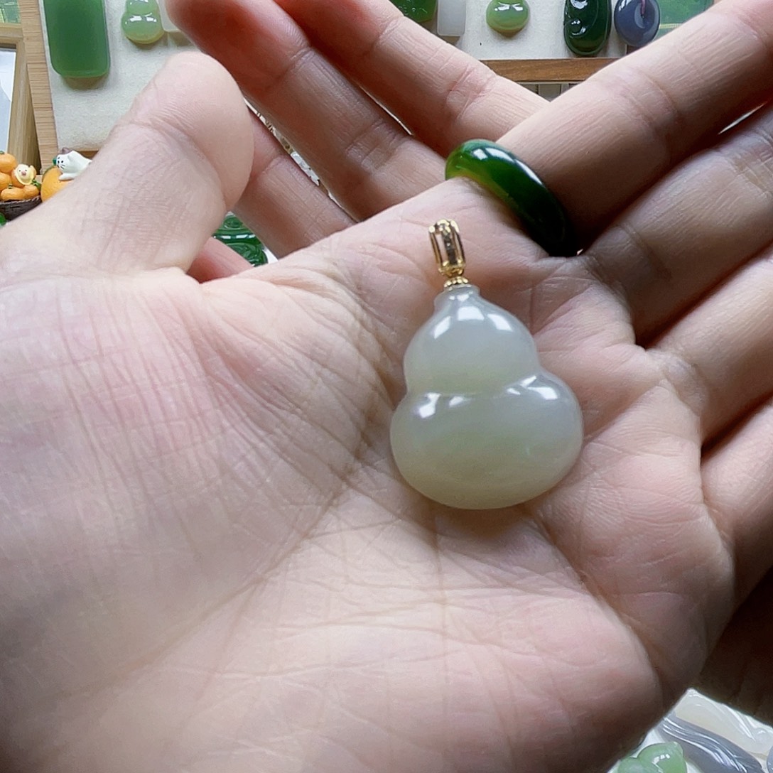 芒***果和田玉未镶嵌吊坠(不含链)