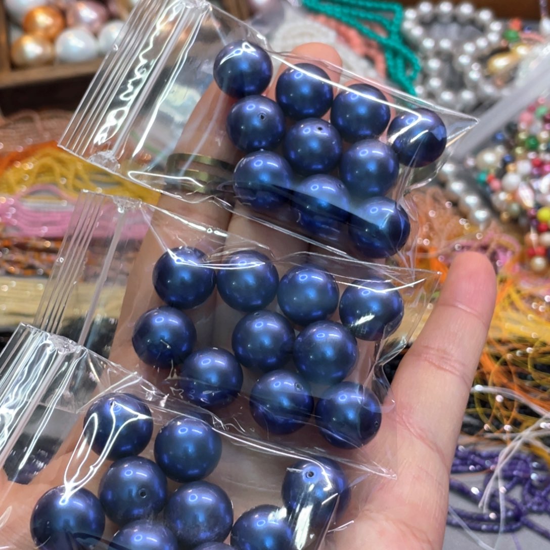 约14mm陶瓷蓝紫色10颗diy配珠