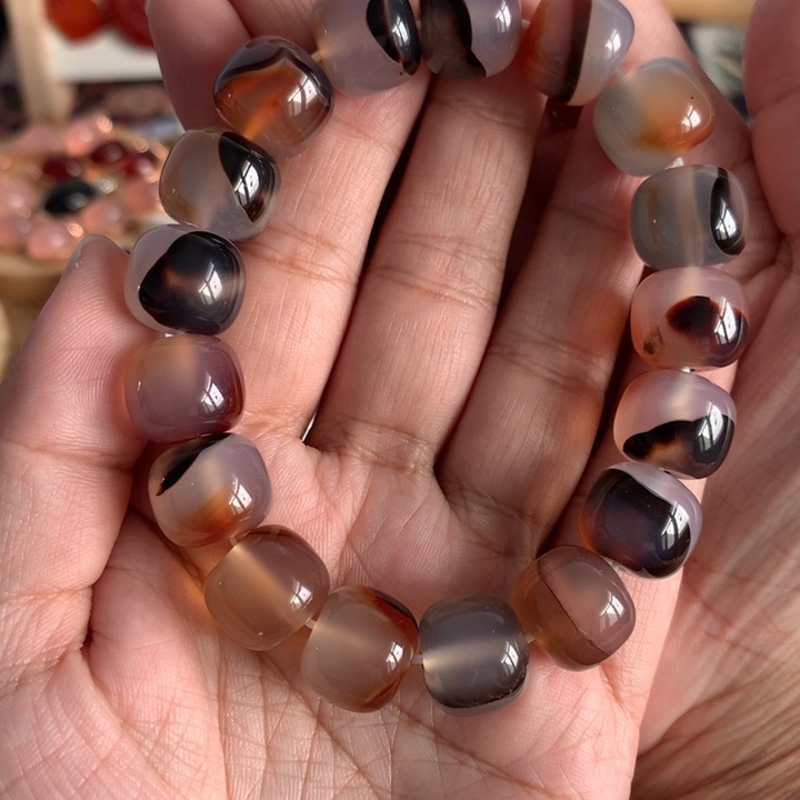 长***浪玛瑙/玉髓合金手串