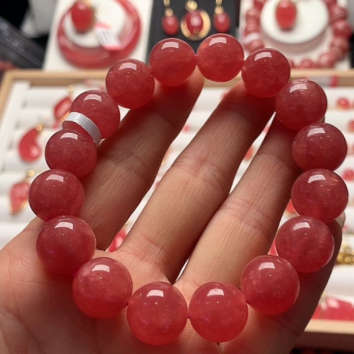 菱锰矿（红纹石）手绳未镶嵌