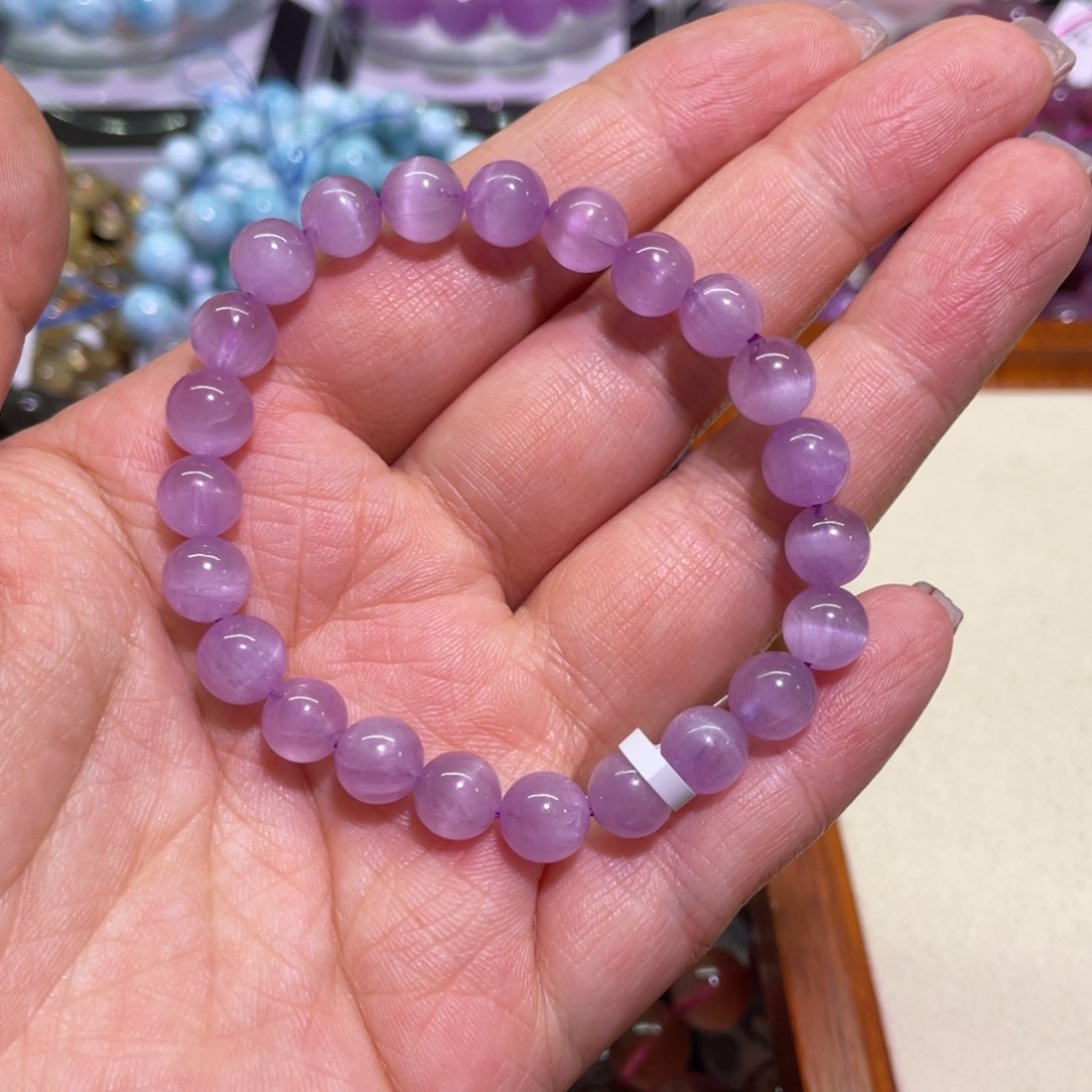 锂辉石手串未镶嵌8mm紫锂辉